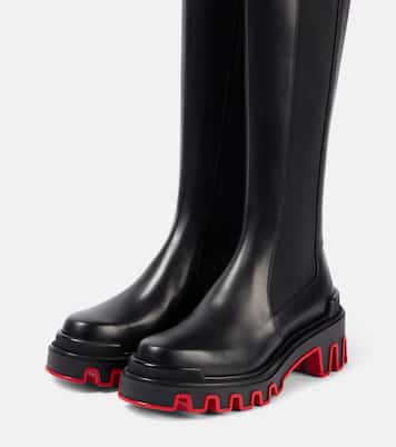 Botas altas Marchacroche Dune de piel | Christian Louboutin