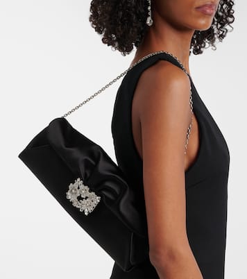 Embellished satin clutch | Roger Vivier