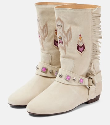 Bottines Siani brodées en daim | Isabel Marant