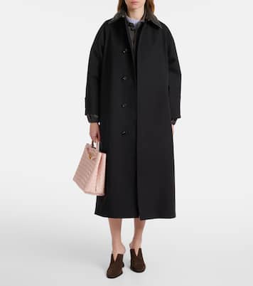 Abrigo de mezcla de algodón con piel | Bottega Veneta