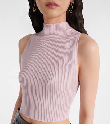 Top in cotone e lana a coste | Courrèges