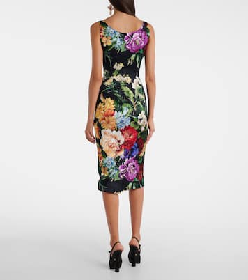 Vestido midi de satén floral | Dolce&Gabbana
