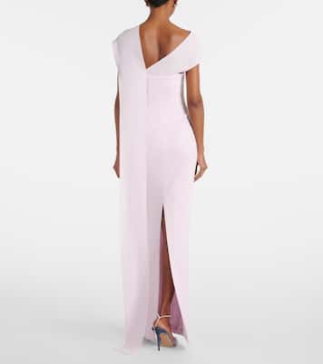 Scarf-detail asymmetric cady gown  | Roland Mouret