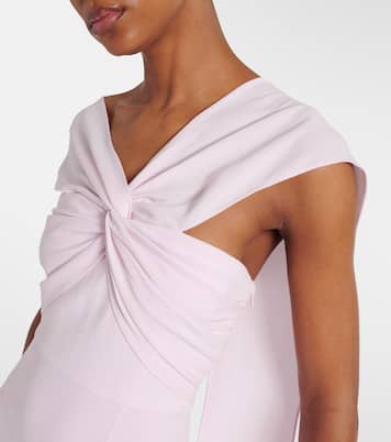 Scarf-detail asymmetric cady gown  | Roland Mouret