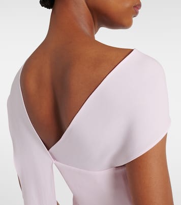 Scarf-detail asymmetric cady gown  | Roland Mouret
