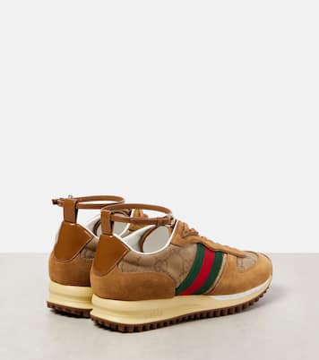 Re-Motion Web Stripe suede sneakers | Gucci