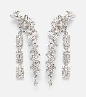Boucles d'oreilles Y-Couture en or blanc 18 ct et diamants | Yeprem
