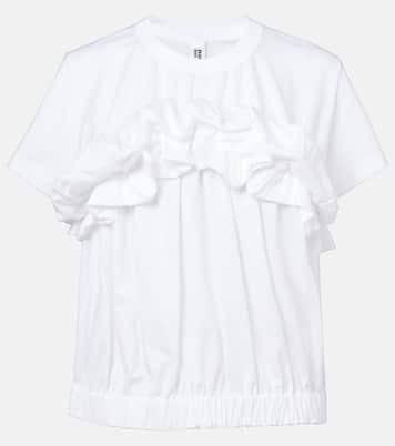 Top in cotone con volant | Noir Kei Ninomiya