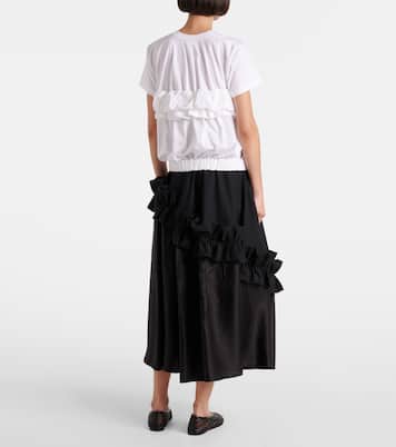Top in cotone con volant | Noir Kei Ninomiya