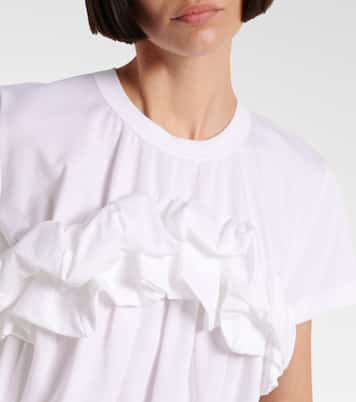 Top in cotone con volant | Noir Kei Ninomiya