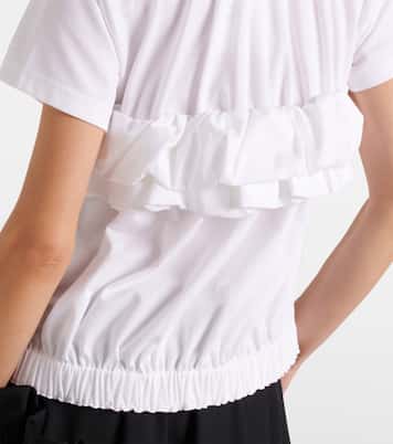 Top in cotone con volant | Noir Kei Ninomiya