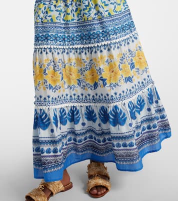 Zuli printed lace-trimmed cotton maxi skirt | Farm Rio