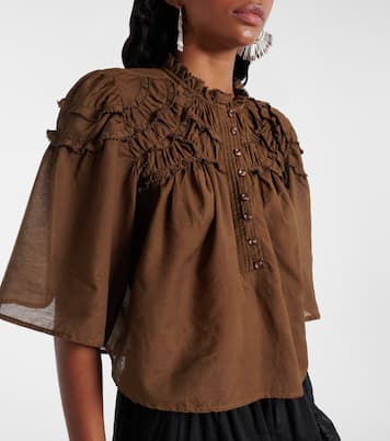 Ruffled cotton-blend top | Marant Etoile