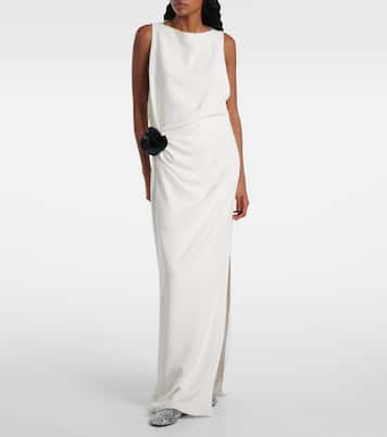 Indria floral-appliqué crêpe cocktail dress | Proenza Schouler