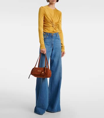 Versace Tag 스웨이드 숄더 백 | Versace