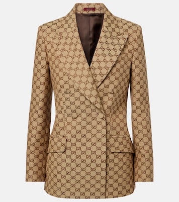 Blazer in jacquard GG di misto cotone | Gucci
