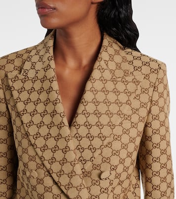 Blazer in jacquard GG di misto cotone | Gucci