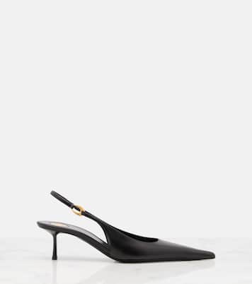 Vendome 50 leather slingback pump | Saint Laurent