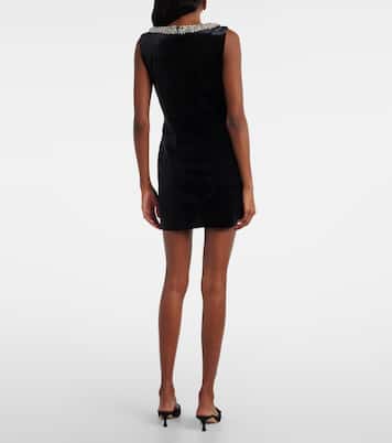 Crystal-embellished velvet minidress | Self-Portrait