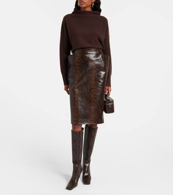 Eve snake-effect knee-high boots | Stella McCartney