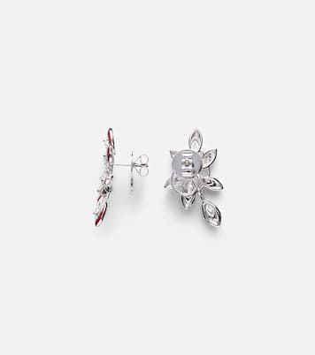 Ohrringe The Leaf aus 18kt Weißgold mit Emaille und Diamanten | Kamyen