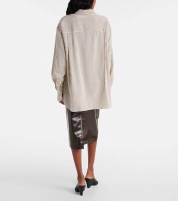 Peri条纹缎布衬衫 | The Frankie Shop