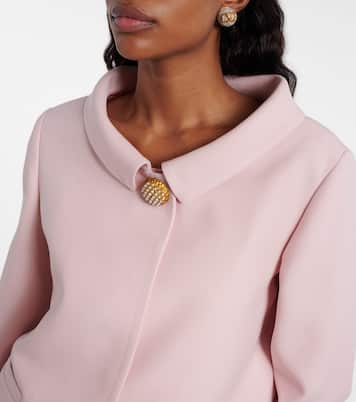 Crepe Couture feather-trimmed blazer | Valentino