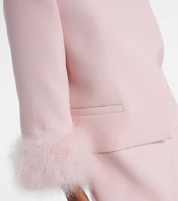 Crepe Couture feather-trimmed blazer | Valentino