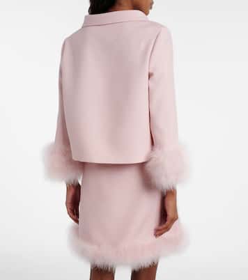 Crepe Couture feather-trimmed blazer | Valentino