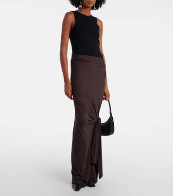 Asymmetric draped jersey maxi skirt | Entire Studios