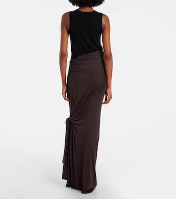 Asymmetric draped jersey maxi skirt | Entire Studios