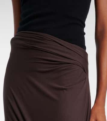 Asymmetric draped jersey maxi skirt | Entire Studios