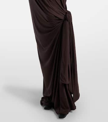 Asymmetric draped jersey maxi skirt | Entire Studios