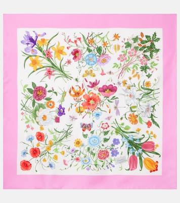 Floral silk twill scarf | Gucci