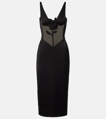 Floral-appliqué satin and taffeta gown | David Koma