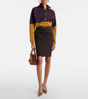 Colorblocked cotton fleece sweatshirt | Saint Laurent