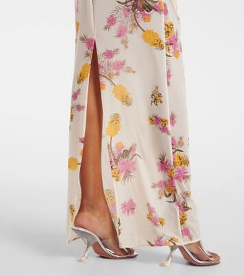 Floral-appliqué floral jersey maxi dress | Blumarine