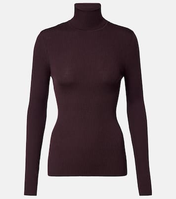 Ribbed-knit virgin wool turtleneck top | Wolford