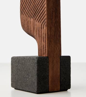 Set de 2 serre-livres Moai en noyer par Patrick Norguet | Zanat