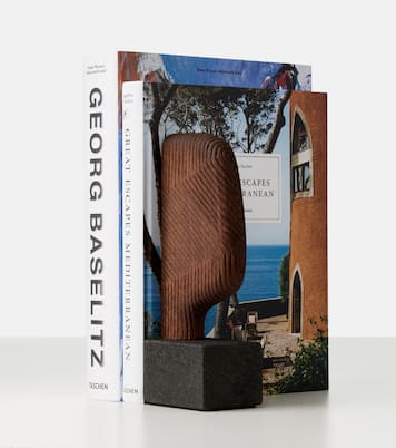 Set de 2 serre-livres Moai en noyer par Patrick Norguet | Zanat