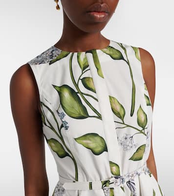 Vestido midi Porcelain Flower en mezcla de algodón | Oscar de la Renta