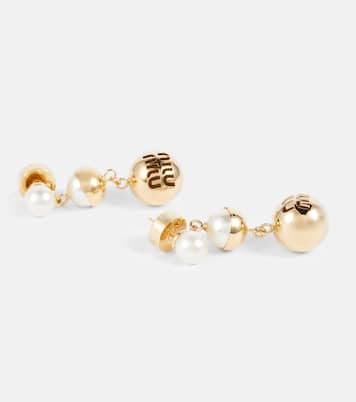 Faux pearl drop earrings | Miu Miu