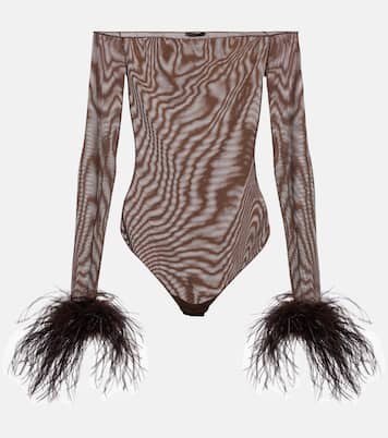 Body in mesh con piume | Oséree