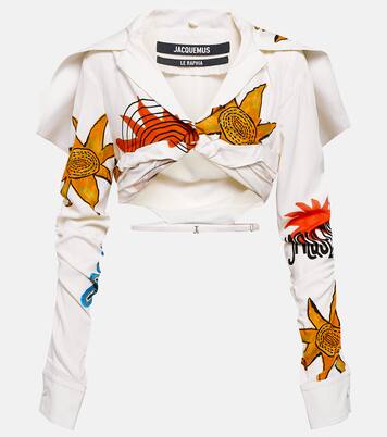 La Chemise Meio printed cropped shirt | Jacquemus