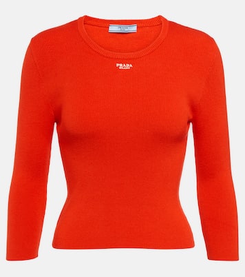 Jersey en mezcla de algodón acanalado | Prada