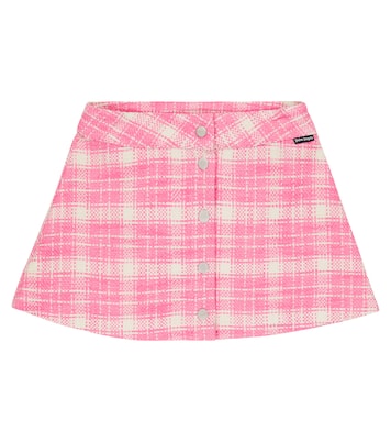 Gonna in tweed di misto cotone a quadri | Palm Angels Kids