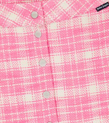 Gonna in tweed di misto cotone a quadri | Palm Angels Kids