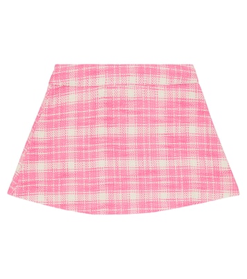 Gonna in tweed di misto cotone a quadri | Palm Angels Kids