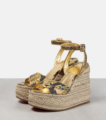 Alpargatas con cuña Mariza de piel grabada | Christian Louboutin