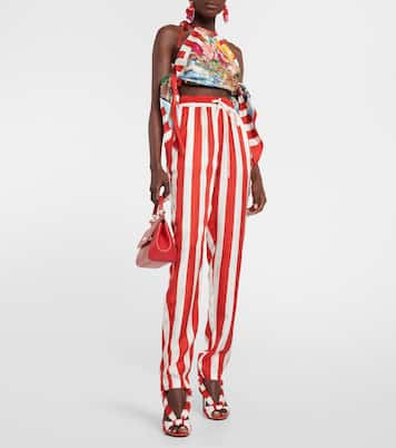 Top cropped Portofino in seta con stampa | Dolce&Gabbana